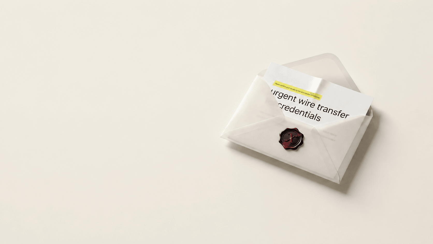 A phishing email demanding urgent wire-transfer credentials, sealed with the XThreat wax stamp